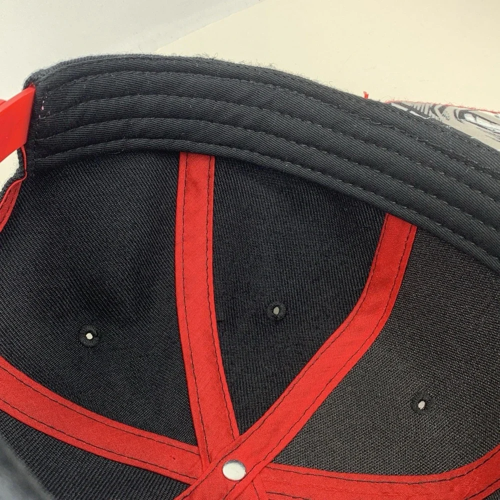 DEADPOOL Hat Adjustable Snap Black Red Embroidered Logo Flat Bill Baseball Cap